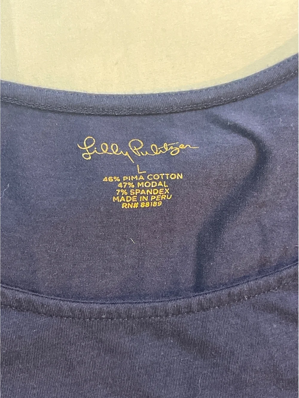 Women’s Size Large Lilly Pulitzer Navy Blue Top - Picture 2 of 4